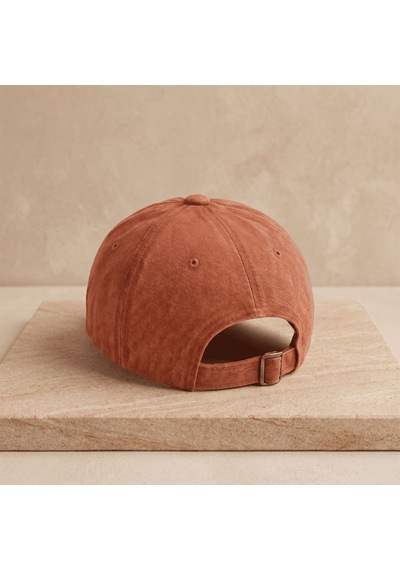 Bk Gift Kişiye Özel Harf Nakışlı Vintage Turuncu Beyzbol Şapkası Unisex Eskitme Kumaş Metal Tokalı