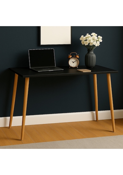 Konik Ayaklı 90x60 Çalışma Masası Siyah