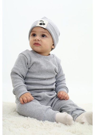 My Kids Wear Fitilli Unisex Bebek - Çocuk Üçlü Takım Krem - Kırmızı