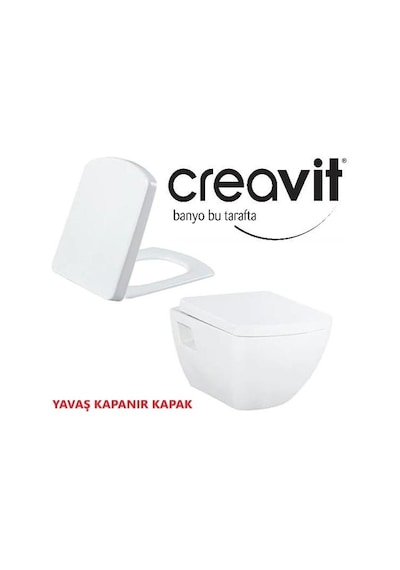 Creavit Tp326 Asma Klozet Kc6000 Yavaş Kapanır Kapaklı