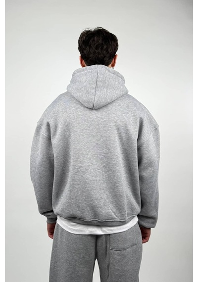 Zaee Basic Oversize Hoodie Gümüş Gri
