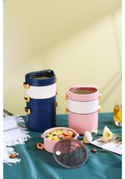 Backpacker Paslanmaz Çelik Yemek Kutusu 1800 ML Pembe