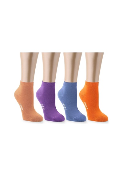 Ozzy Socks 4 Çift Bambu Kadın Dikişsiz Patik Çorap 4 Mevsim Dayanıklı Topuk Ve Burun Açık Renkler Açık Renkler