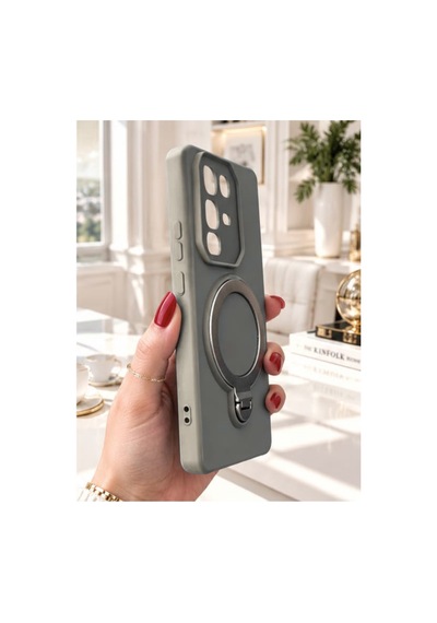 İnfinix Hot 50 Pro İle Uyumlu 360 Derece Dönebilen Kalın Metal Magsafe Halka Stantlı İçi Kadife Korumalı Ultra Lüx Premium Silikon Kılıf Gri İnfinix Hot 50 Pro İle Uyumlu 360 Derece Dönebilen Kalın Metal Magsafe Halka Stantlı İçi Kadife Korumalı Ultra Lüx Premium Silikon Kılıf Gri