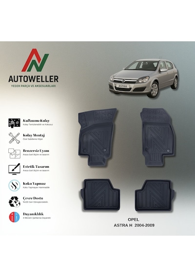 Opel Astra H 2004-2013 Uyumlu Havuzlu Oto Paspas