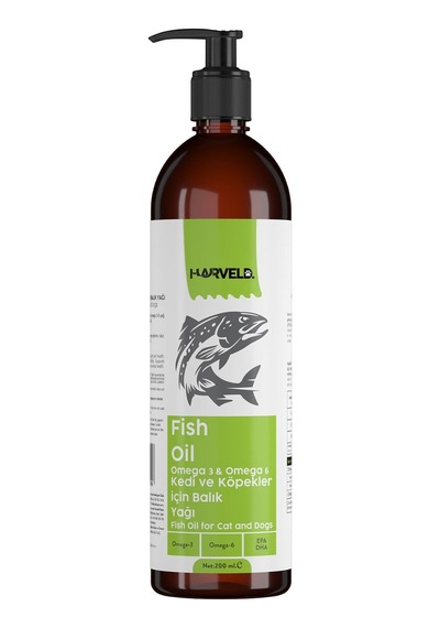 Fish Oil Kedi Köpek Omega 3 Omega 6 Kaynağı Eklem Sağlığı Bağışıklık Tamamlayıcı Balık Yağ 200ml