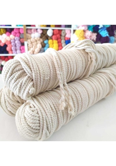 3mm Makrome Pamuklu Bükümlü Hamak Salıncak Ipi Hobi 1 Kg