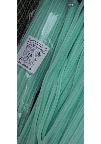 Şönil 100 Lü Yeşil Renk Kod A039 30 Cm - Yoğun Tüylü Hobi Çubuğu Tel El İşi 100 Lü Paket