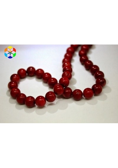 Mercan YARIM Dizi 8-9mm (Boyalıdır) (18cm uzunluğundadır)