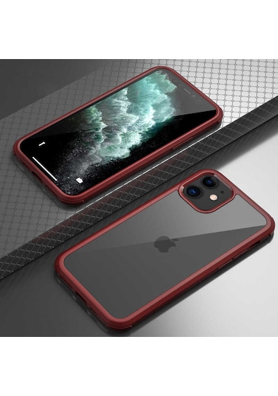 Apple Uyumlu iPhone 12 Kılıf Ön Arka Tam Kapatan Premium 360 Tam Koruma Lüx Kapak Siyah