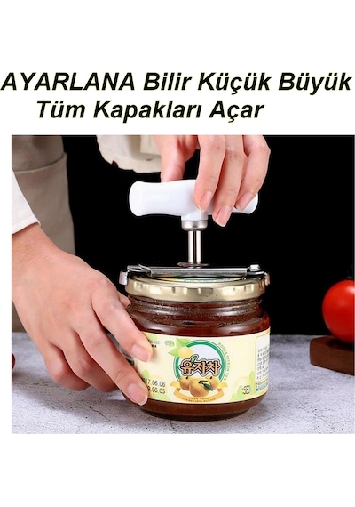 Tüm Kapaklara Uyumlu Kavanoz Kapağı Açacağı Ölçülü Uyarlanabilir Pratik Konserve Şişe Kapak Açıcı Karışık Renk