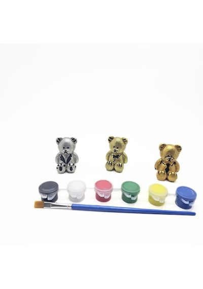 Eğitici Etkinlik Taş Boyama Seti 3 Boyutlu 15 Adet Minik Ayıcık Set Stone Painting