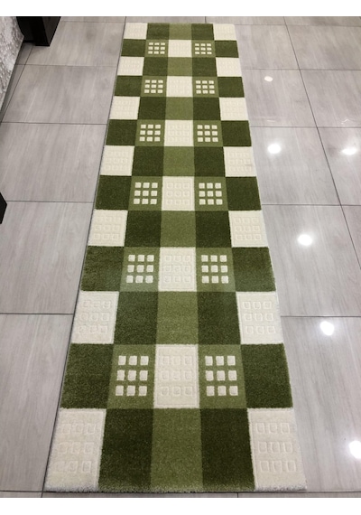 Saray Halı Samyeli 10854 Wy 80X300 Krem Yeşil 3 Metre Yolluk !