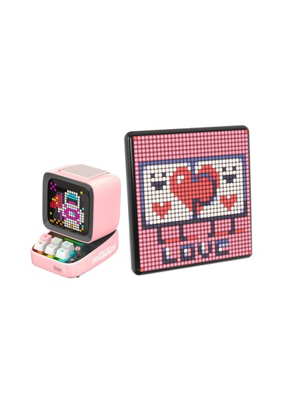 Divoom Ditoo Pro Pembe Bluetooth Hoparlör + Pixoo Max Led Ekran Seti