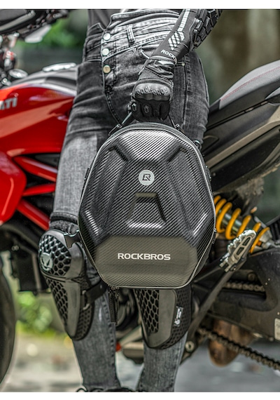 Rockbros 20l - 35l Körüklü Genişleyebilir Eva Sert Kabuklu Darbeye Dayanıklı Motosiklet Arka Kuyruk Ve Sele Üstü Çanta Alüminyum - Siyah
