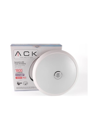 Ack 18w 6500k Sensorlu Led Tavan Armaturu Acil Kitli Beyaz