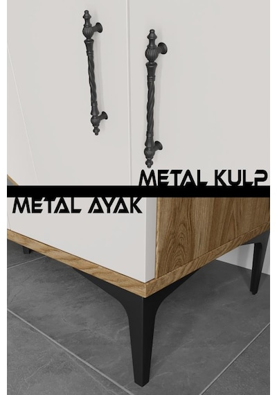 Plain Metal Ayak Metal Kulp Pla4120 Konsol Eru Ceviz
