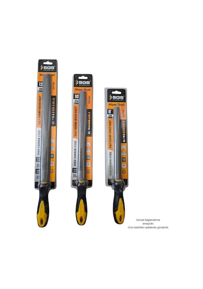 Sgs Saplı Ahşap Törpü Yarım Yuvarlak 8" 200 Mm.