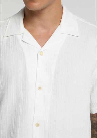 Colin's Colins Relaxed Fit Apaj Yaka Düz Erkek Beyaz Kısa Kol Gömlek Cl1080096 Q1.v1 Wht