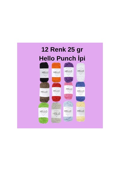 Punch Nakış Başlangıç Seti 12 Renk İplikli Kumaşlı Kasnaklı İğneli Tam Set - 761799514