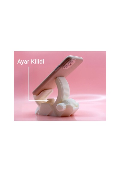 Eğimli Telefon Tutucu Beyaz - Masaüstü Telefon Standı - Ayarlanabilir Ergonomik Telefon Tutucu Beyaz - 699015590 Beyaz
