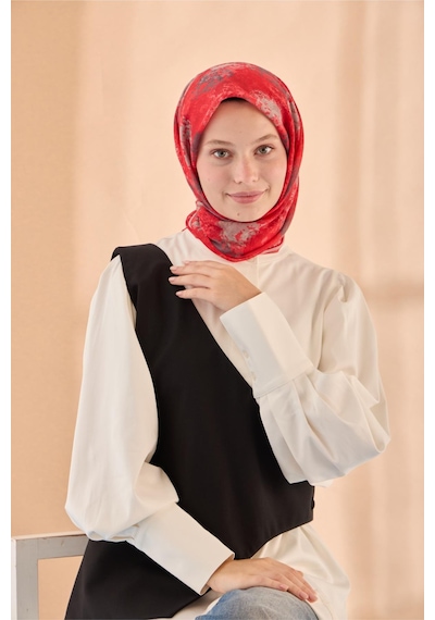 Silk Home Soft Eşarp 73095-20 Kırmızı, Gri, Koyu Vizon