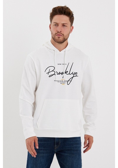 SPR23SW361 Kanguru Çepli El Yazılı Brooklyn Sweat