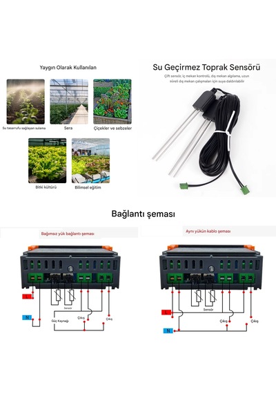 Yate10 Stc-3030 220v 10a Çift Problu Toprak Nem Kontrol Cihazı 0-100 Rh
