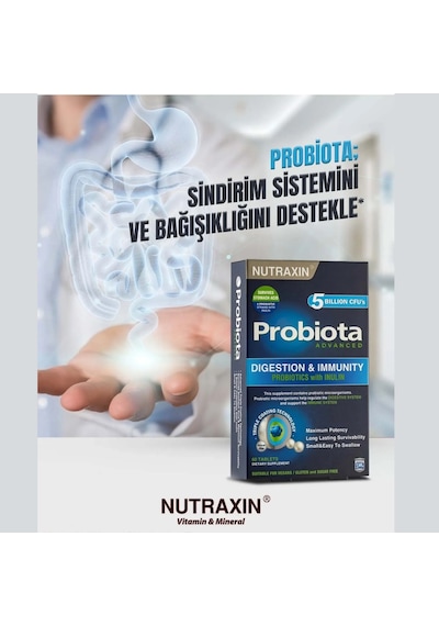Nutraxin Probiota Advanced - Probiyotik Takviyesi 60 Tablet - Üç Katmanlı Teknoloji