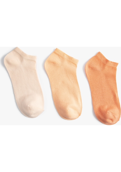 Koton Basic 3'lü Patik Çorap Seti Çok Renkli Somon 3sak80412aa 3SAK80412AA992 Somon