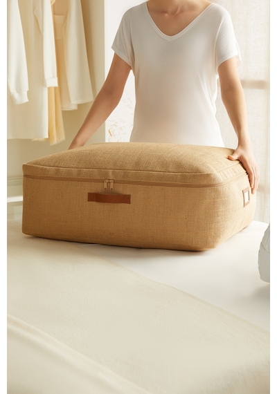 Ocean Home Textile 4'lü Büyük Boy Jüt Baza Altı Hurç Set 62 X 46 X 22 Cm Naturel