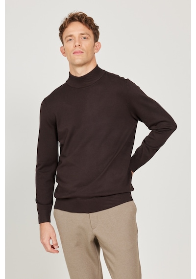 AC&Co / Altınyıldız Classics Erkek Kahverengı Standart Fit Normal Kesim Yarım Balıkçı Yaka Triko Kazak Kahverengi AC&Co / Altınyıldız Classics Erkek Kahverengı Standart Fit Normal Kesim Yarım Balıkçı Yaka Triko Kazak Kahverengi