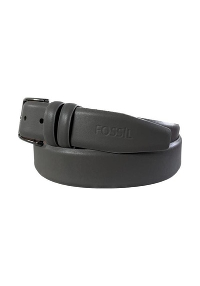 Fossil Düz Dikiş Hakiki Deri Klasik Gri 3,5 Cm Erkek Kemeri-105cm Gri