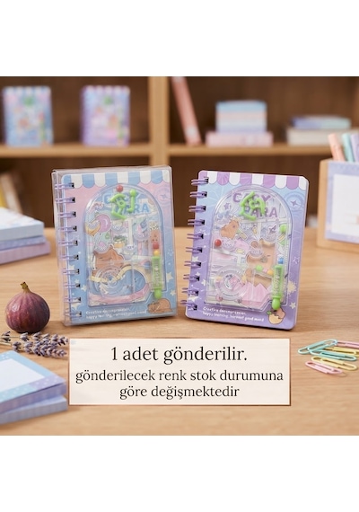 Capybara Oyunlu Spiralli Not Defteri - Pinball Labirent Oyun Kapaklı Eğlenceli Tasarım Okul Ve Ofis Defteri - 9091252063968 Çok Renkli