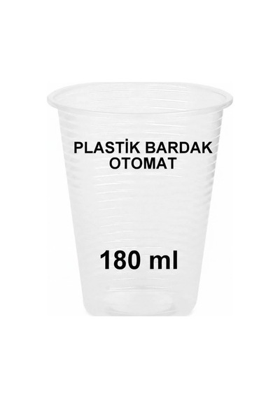 180 Cc Plastik Pet Bardak, Otomat Bardağı - Şeffaf - 300 Adet Tek Kullanımlık Bardak Şeffaf