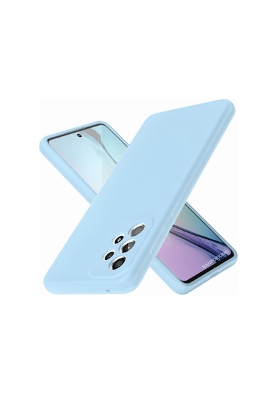 Samsung Galaxy A72 Uyumlu Silikon Kılıf - Pastel Renk Tonu Kamera Korumalı Esnek Kapak - Mavi