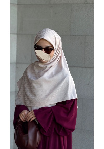Qalortex Scarf Premium Jakarlı Mira B.boy Eşarp -vanilya