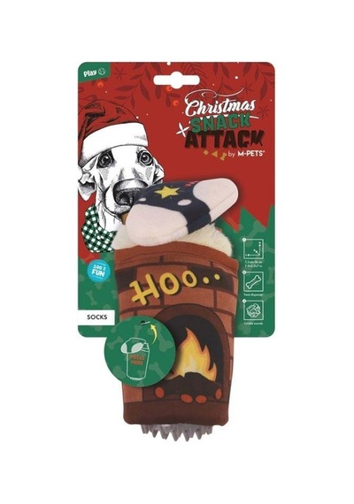 M-pets Christmas Ödül Hazneli Çorap Peluş Köpek Oyuncağı