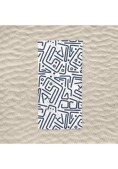 Marte Home Black Doodle Baskılı Plaj Havlusu