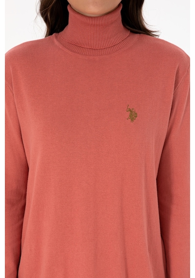 U.S. Polo Assn. Kadın Gül Kurusu Boğazlı Basic Kazak 50313621-VR026