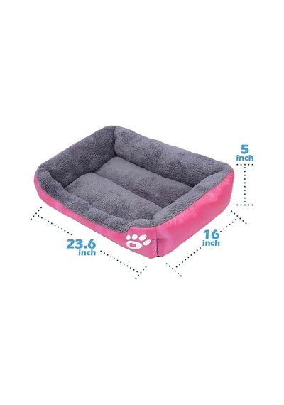 Tr Kare Büyük Köpek Yatağı Yıkanabilir Pedler Oda Su Geçirmez Alt Canlı Pembe