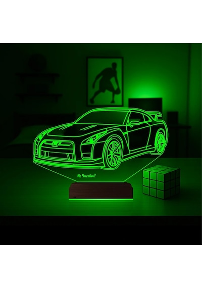 Luvivia Spor Araba Honda Gtr Otomobil Kişiye Özel 3d Lamba - Masa Gece Lambası Şeffaf