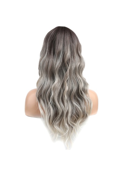 Dalgalı Perçemli Ombre ve Röfleli Fiber Sentetik Orta Boy Peruk
