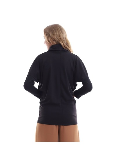 Self Clothing Kadın Boğazlı Yaka Siyah-Siyah
