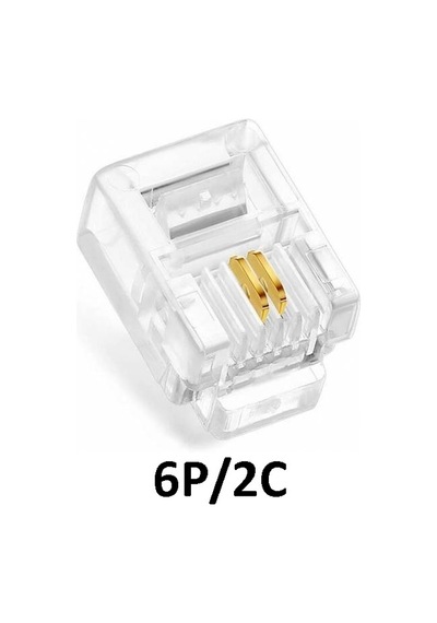 6P2C Telefon Rj11 Plug 100'Lü Paket