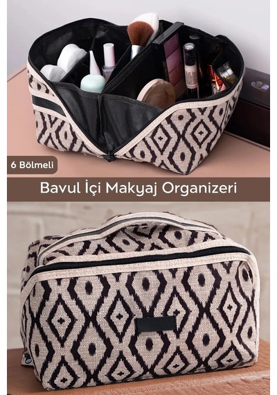 Su Geçirmez Çok Bölmeli Seyahat Çanta Makyaj Düzenleme Çantası