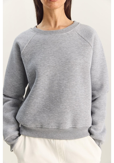 Shade Kadın Reglan Kol Oversize Sweatshirt 60283859 - Gri Melanj