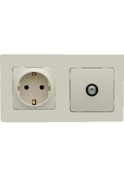 Legrand Salbei Bej Krem 2'li Set Topraklı Priz Ve F Konnektör U