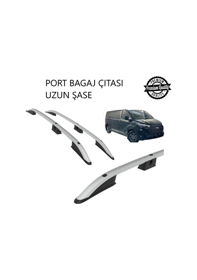 E - Transit Custom Elektirikli Uzun Şase 2025 2026 2027 Portbagaj Tavan Çıtası Gri