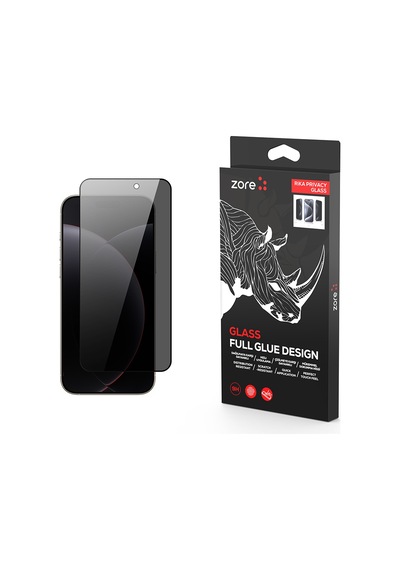 Apple Uyumlu   iPhone 17 Pro Rika Premium Hayalet Temperli Cam Ekran Koruyucu Siyah